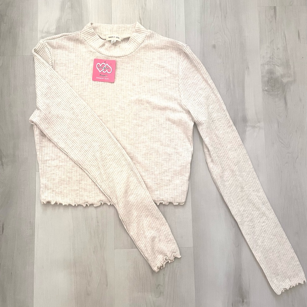 Hearts & Hip mock neck ribbed long sleeve